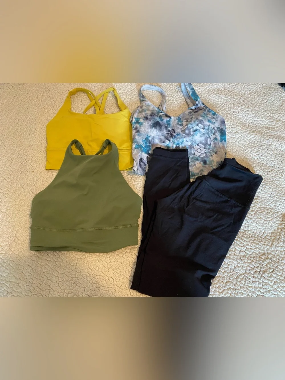 Women’s Lululemon sports bras and leggings